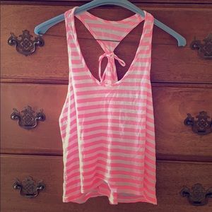 Express pink striped cotton tank size Small